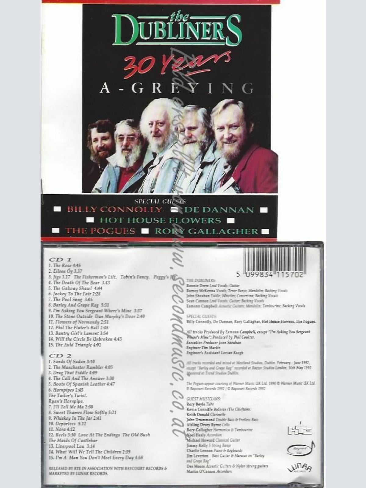 CD--THE DUBLINERS | -- 30 YEARS A-GREYING