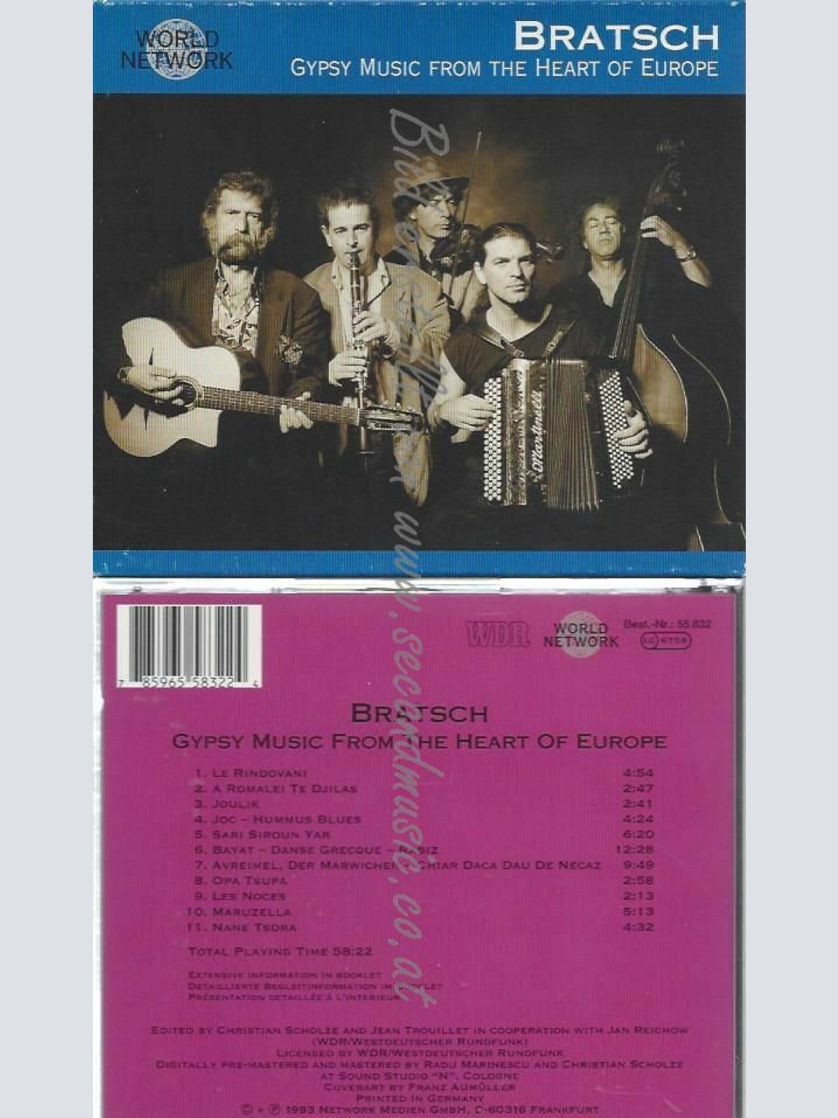 CD--BRATSCH | --GYPSY MUSIC FROM THE HEART OF EUROPE (WORLD NETWORK )