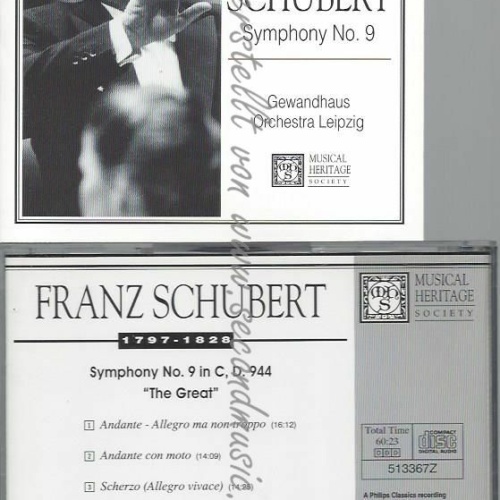 CD--FRANZ SCHUBERT UND KURT MASUR--SCHUBERT: SYMPHONY NO.9.