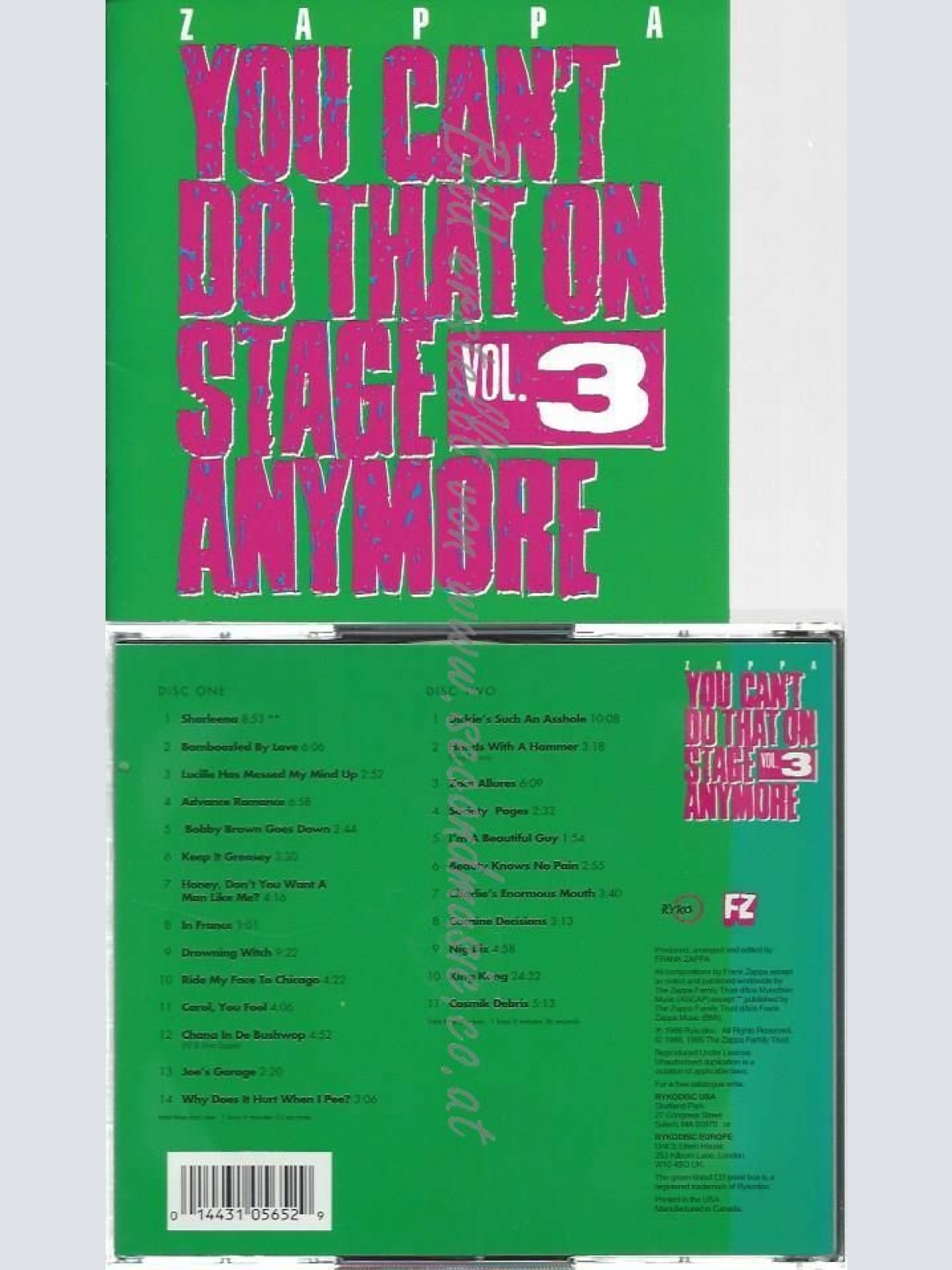 CD--FRANK ZAPPA | --YOU CAN'T DO THAT ON STAGE ANYMORE VOL.3