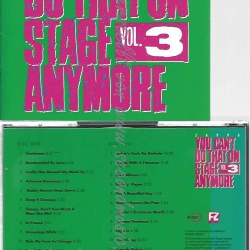 CD--FRANK ZAPPA | --YOU CAN'T DO THAT ON STAGE ANYMORE VOL.3
