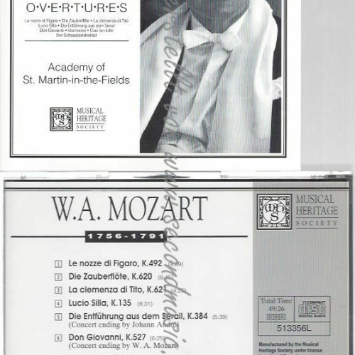 CD--W.A. Mozart: Overtures - Neville Marriner Academy