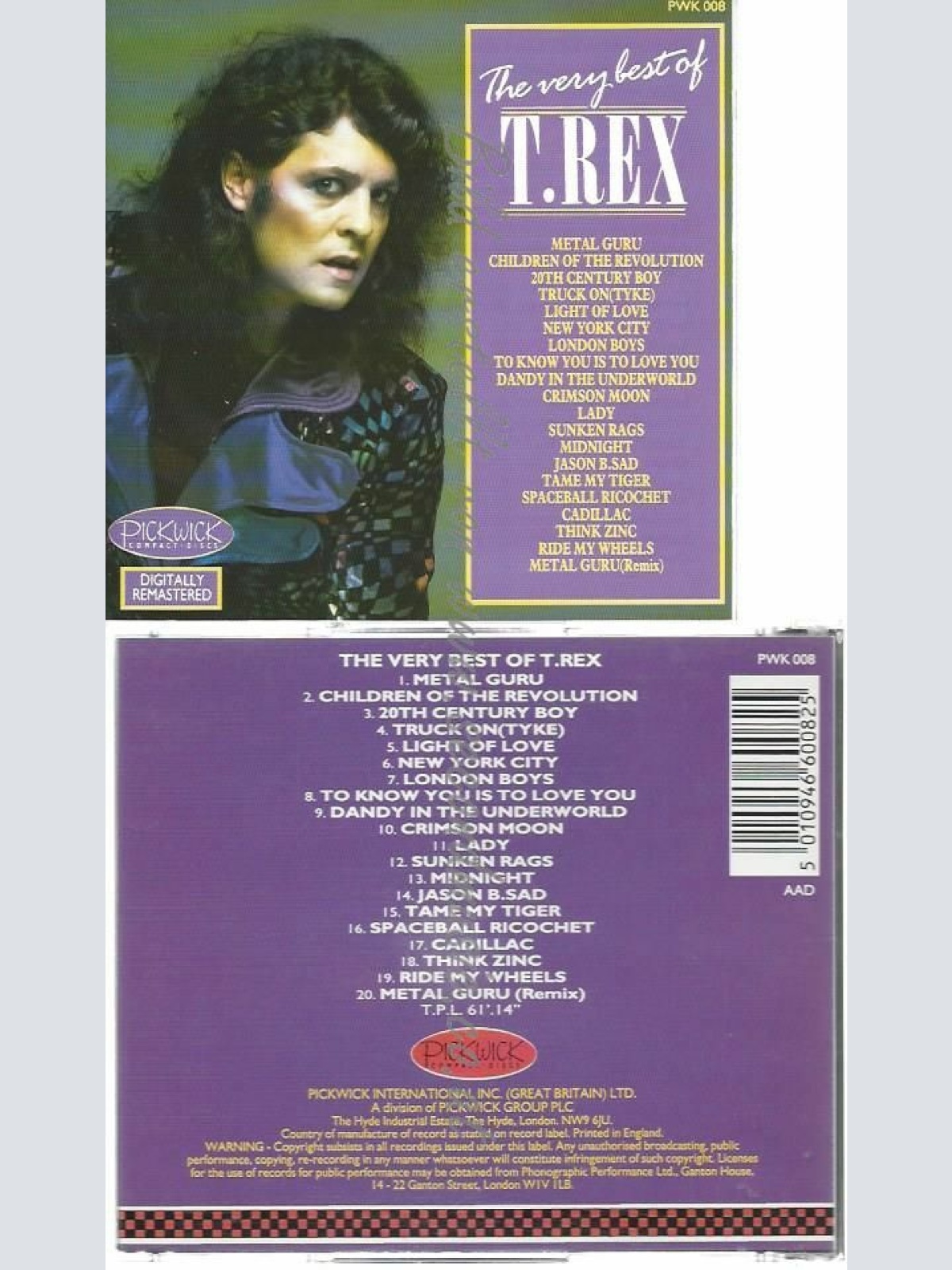 CD--MARC BOLAN & T REX--THE VERY BEST OF T.REX (PICKWICK)