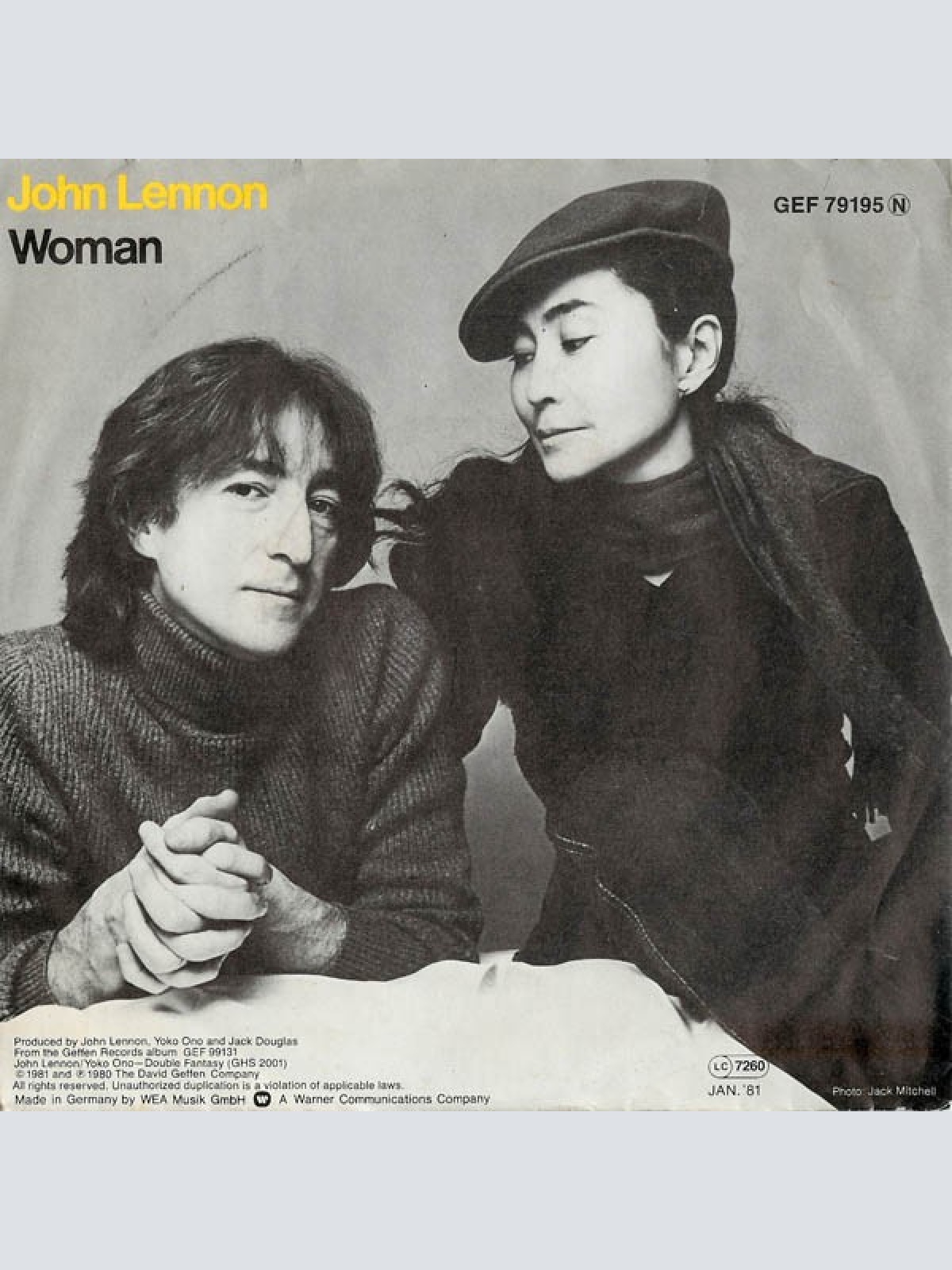 7", Single John Lennon / Yoko Ono - Woman / Beautiful Boys