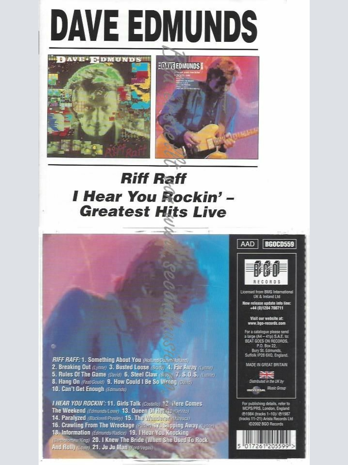 CD-- HEAR YOU ROCKIN'/ DAVE EDMUNDS | --RIFF RAFF