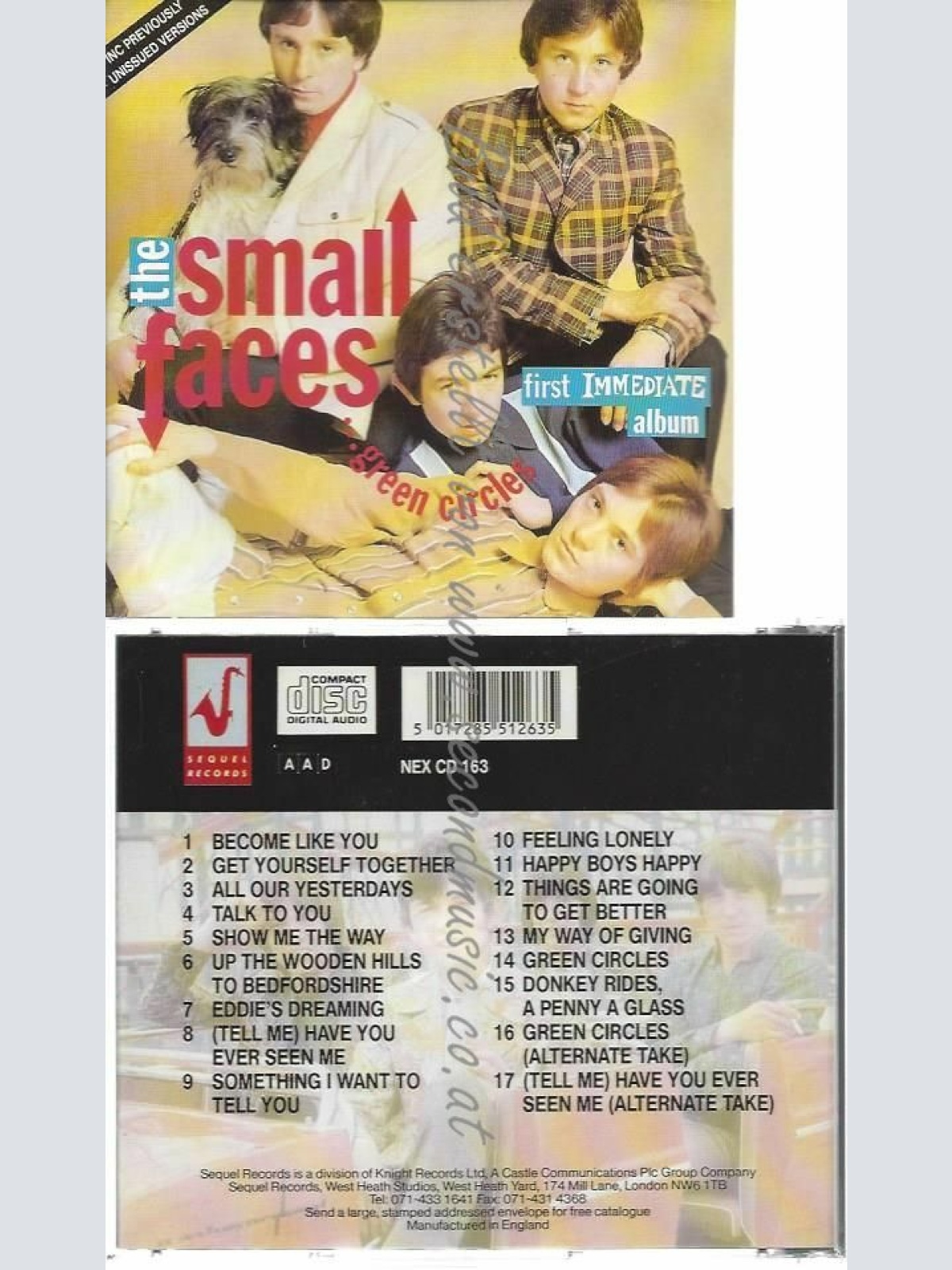 CD--THE SMALL FACES | --GREEN CIRCLES FIRST
