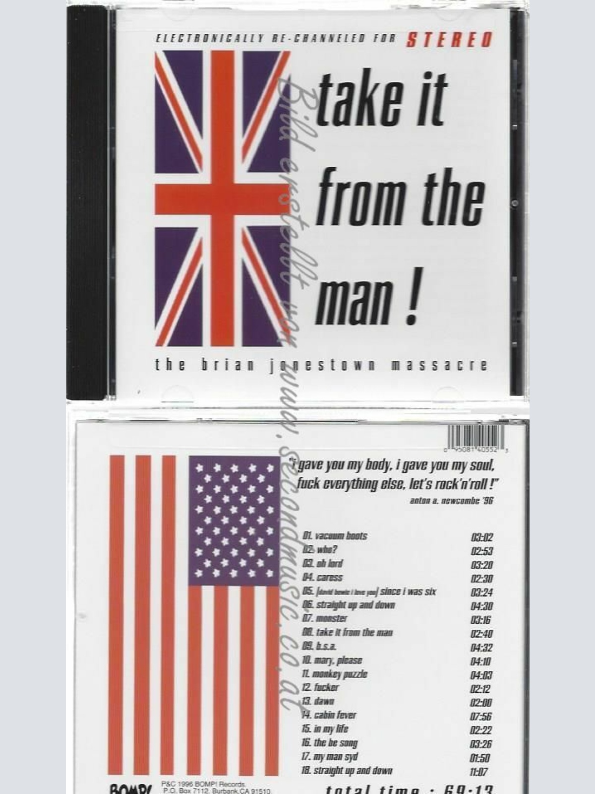 CD--BRIAN JONESTOWN MASSACRE | --TAKE IT FROM THE MAN!