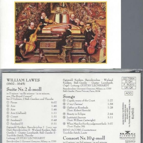 CD-  William Lawes The Royal Consort Gustav Leonhardt