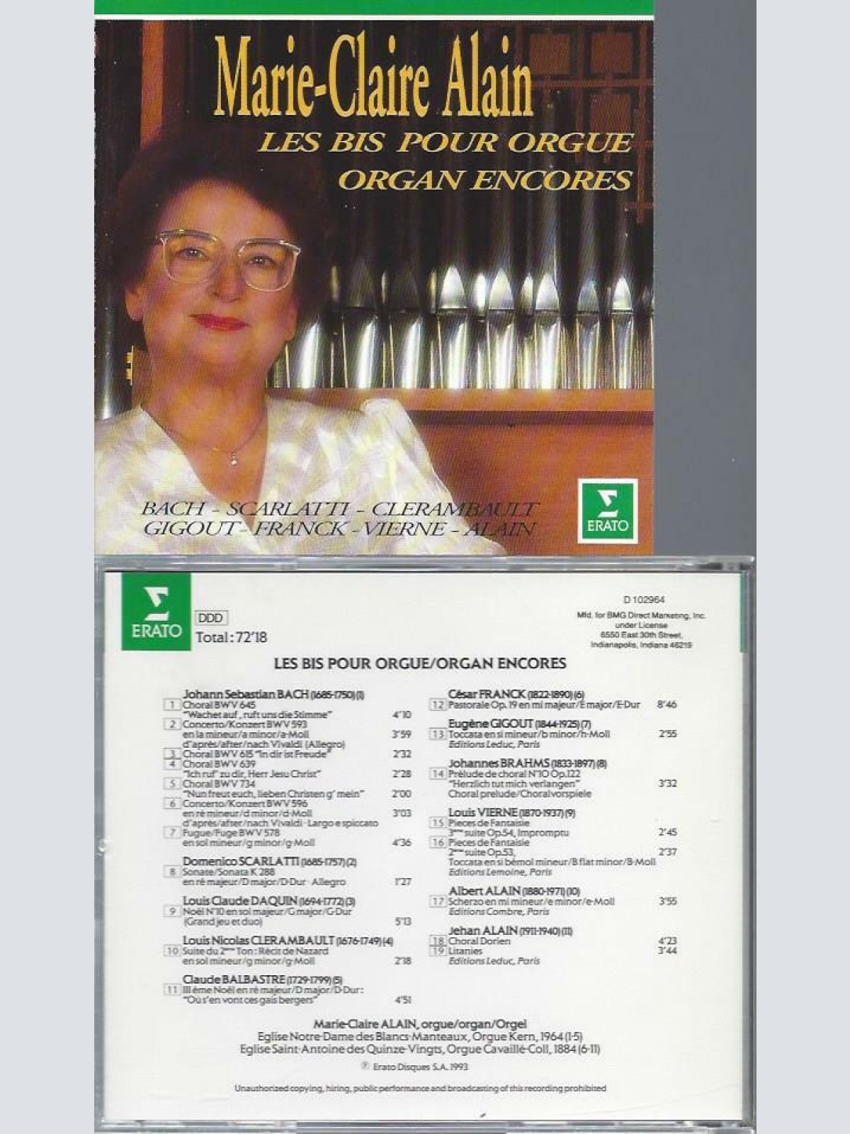 CD- Marie Claire Alain Les Bis Pour Orgue