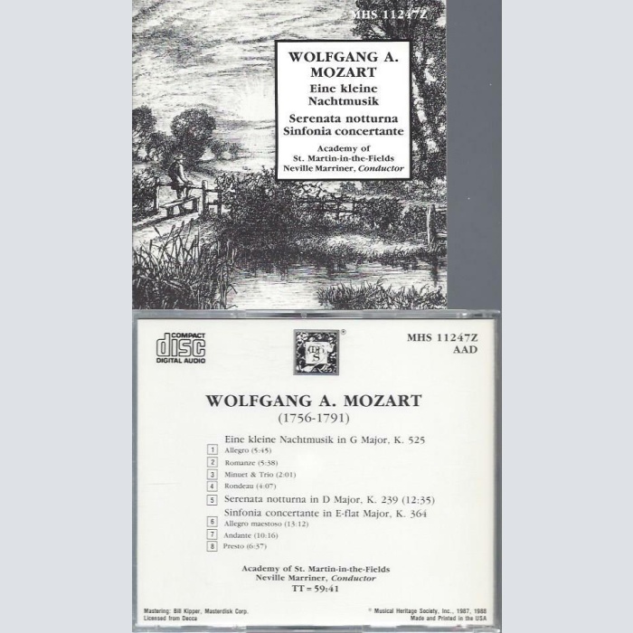 CD- Wofgang Amadeus  Mozart Eine kleine Nachtmusik St Martin  Marriner
