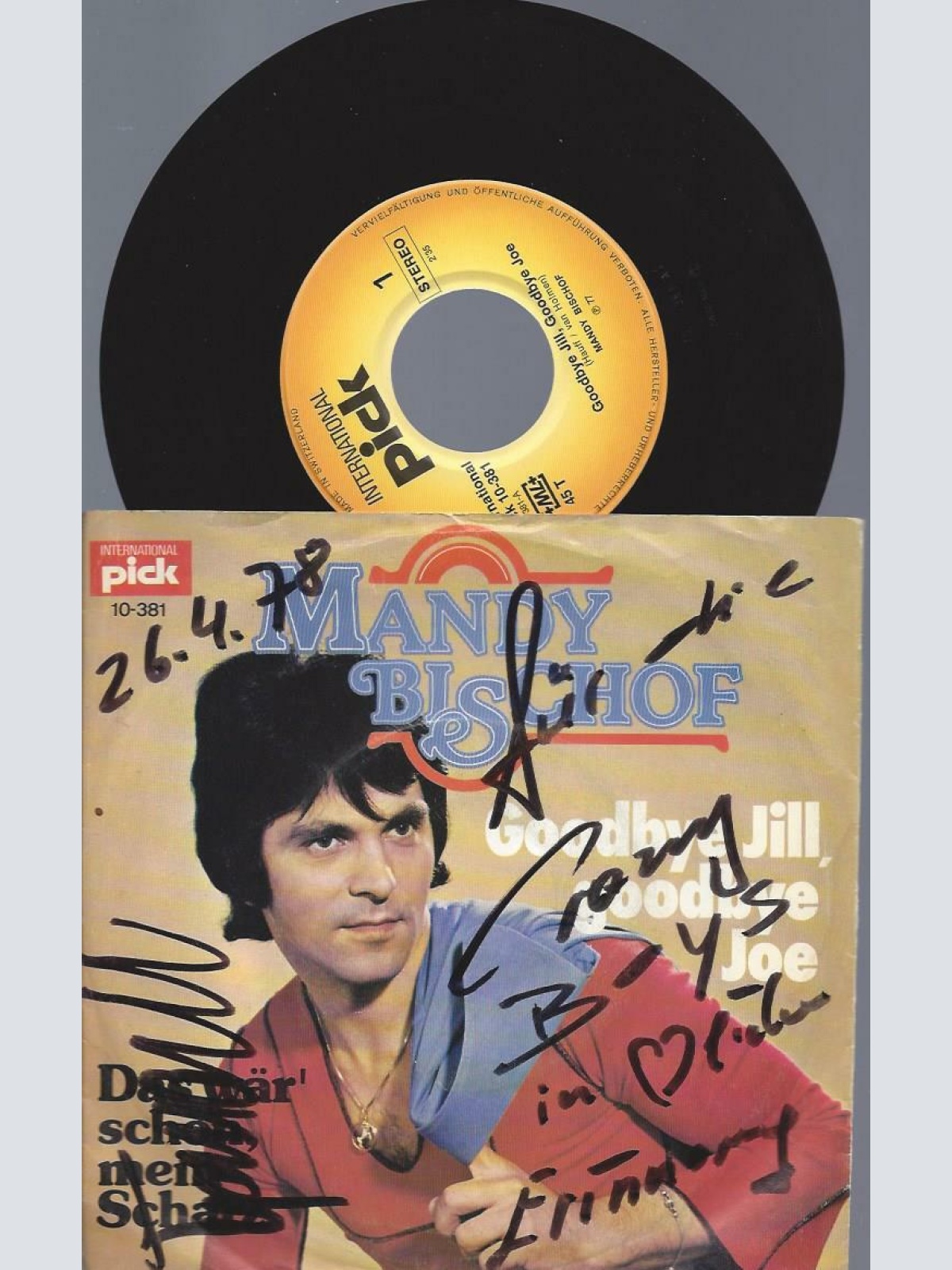 7"    Mandy Bischof – Goodbye Jill, Goodbye Joe  / signed