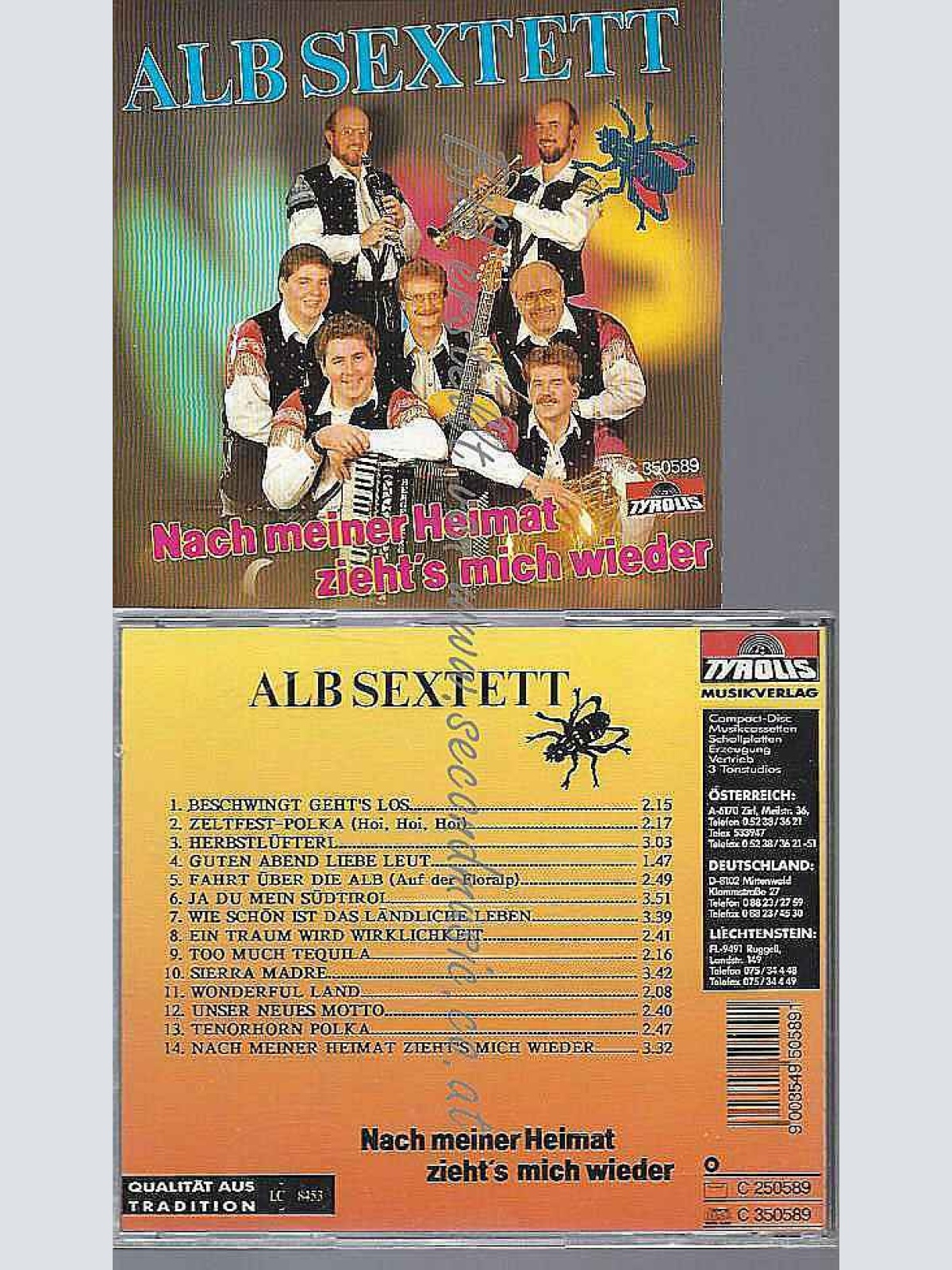 CD--ALB SEXTETT | --NACH MEINER HEIMAT ZIEHT'S MICH WIEDER