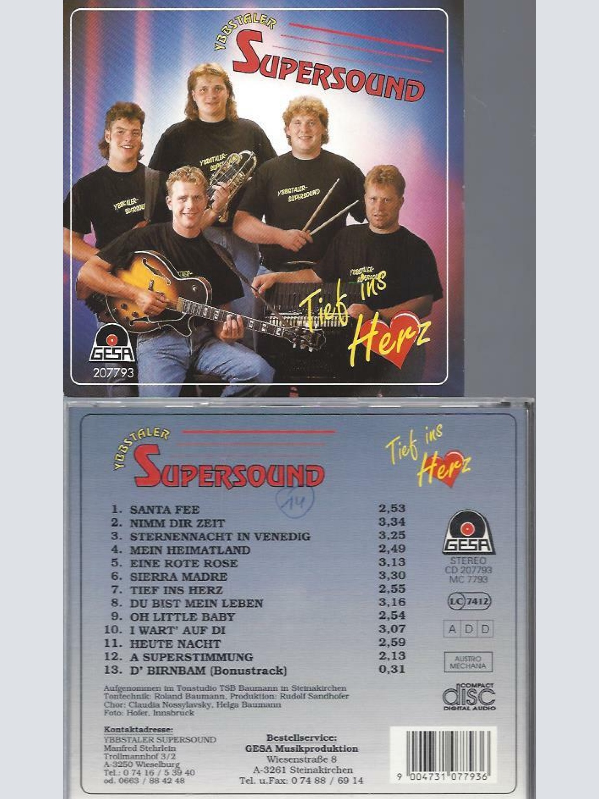 CD-  Ybstaler Supersound Tief ins Herz