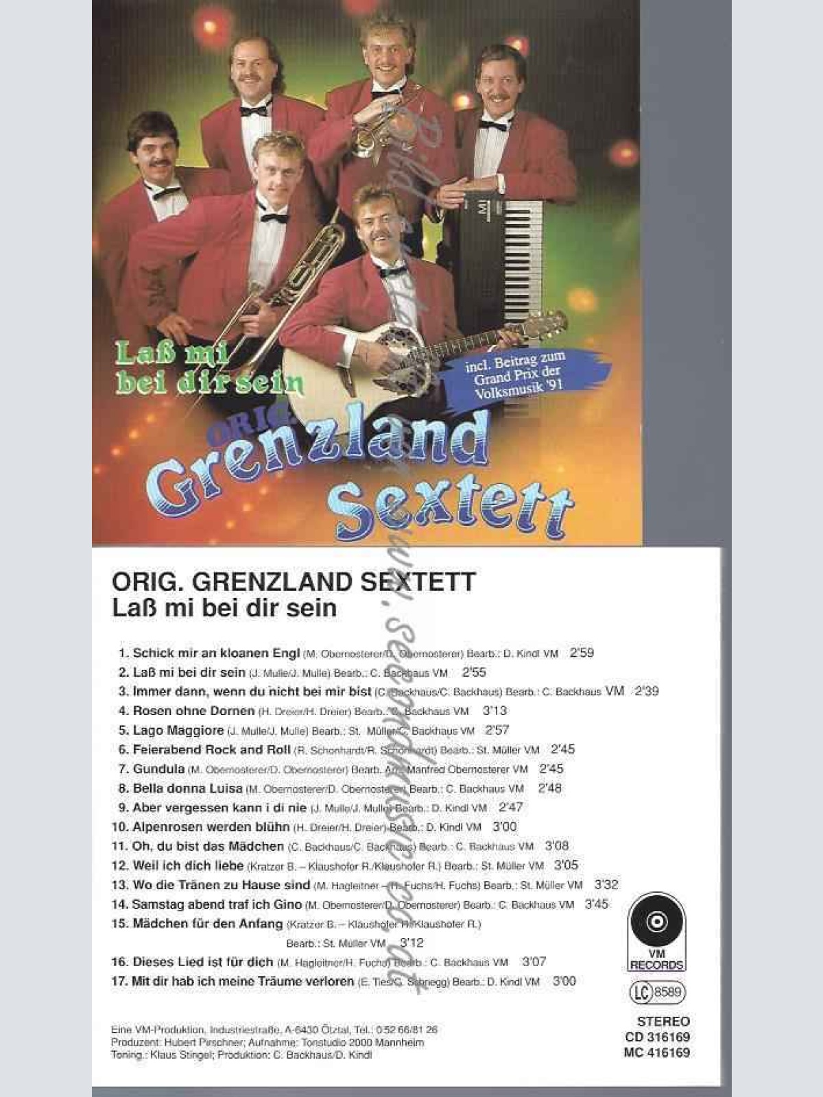 CD--Orig Grenzland Sextett Laß mi bei dir sein / VM records