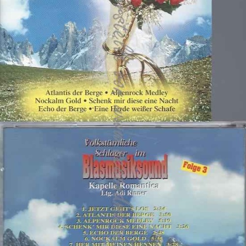 CD--Volkstümliche Schlager im Blasmusiksound Folge 3 Kapelle Romantica