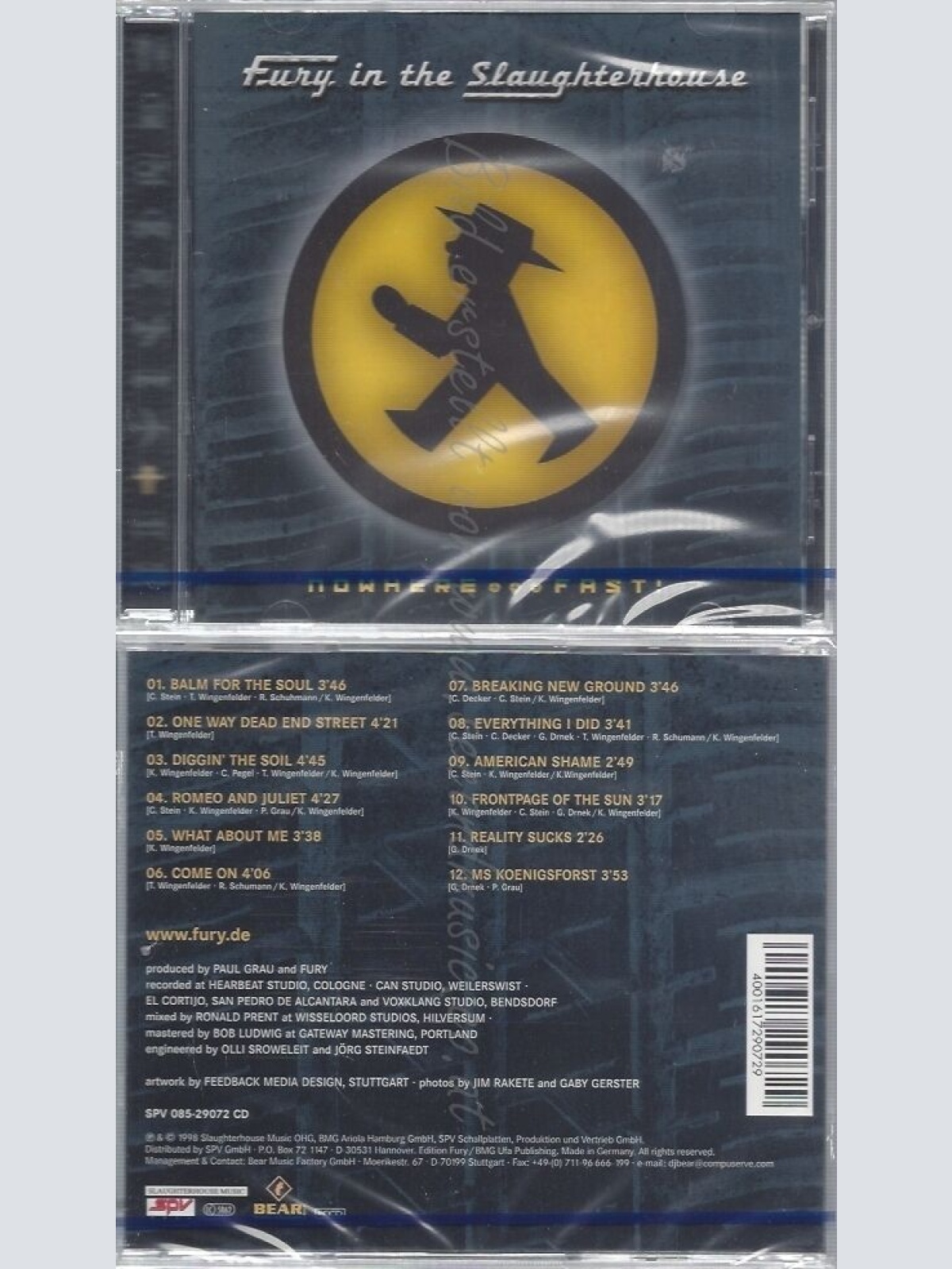 CD--NM-SEALED-FURY IN THE SLAUGHTERHOUSE -1998- -- NOWHERE...FAST!