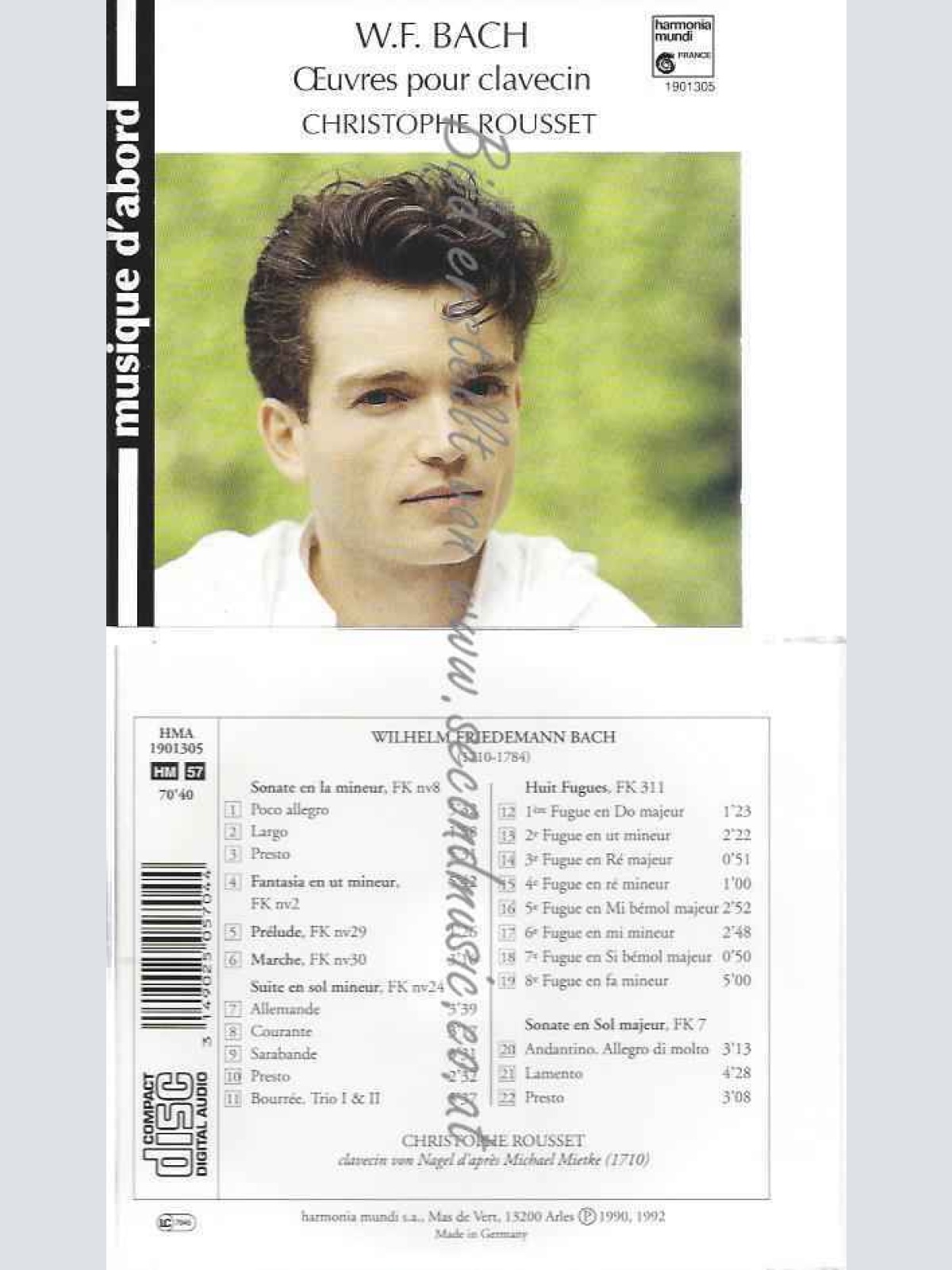CD--CHRISTOPHE ROUSSET UND W.F. BACH--OEUVRES POUR CLAVECIN
