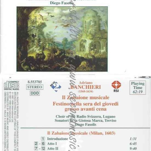 CD--FASOLIS, CHOR RADIO SVIZZERA, ET AL.--BANCHIERI ZABAIONE FASOLIS