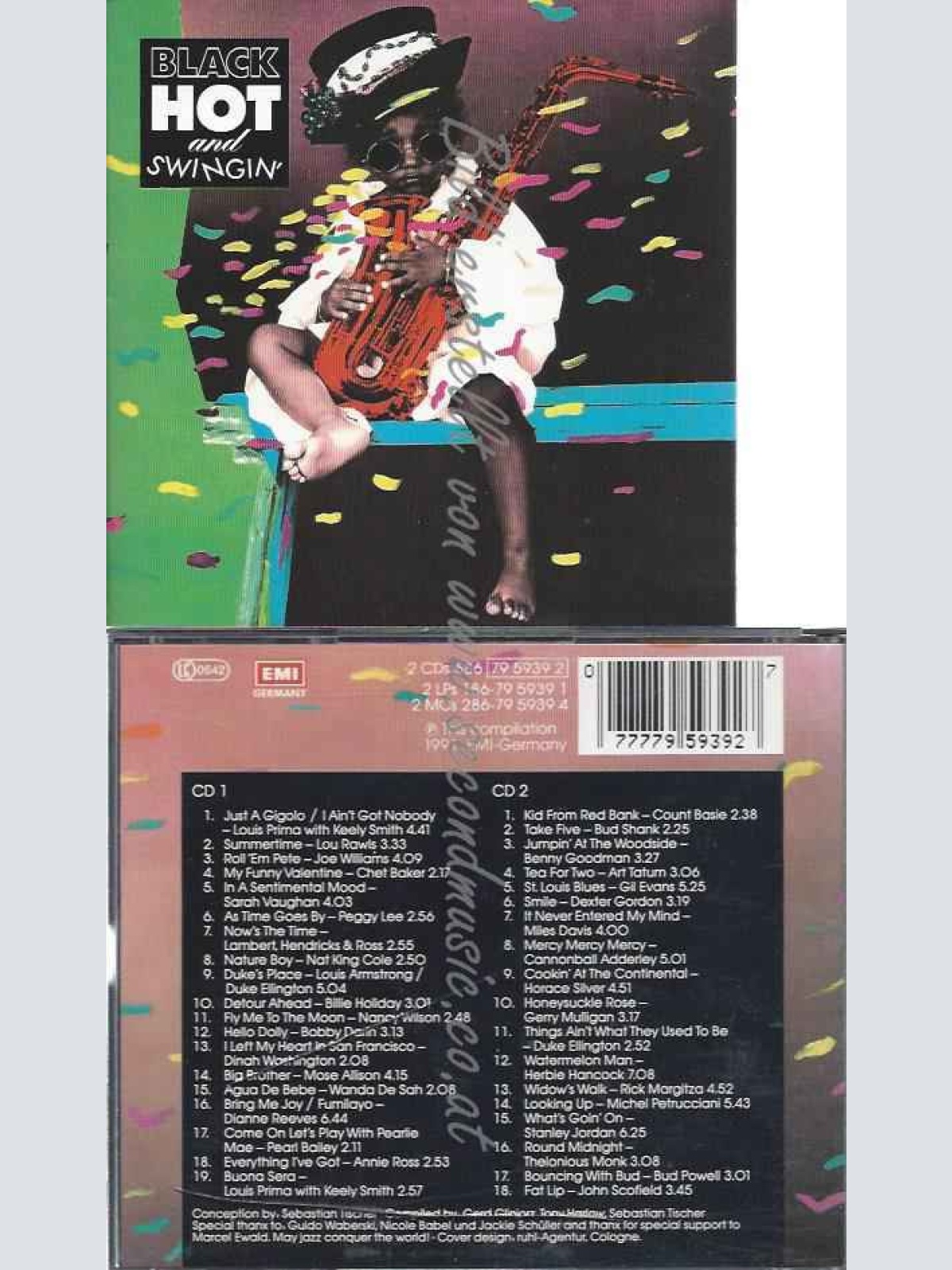 CD--BLACK, HOT AND SWINGIN'--LOUIS PRIMA, LOU RAWLS, CHET BAKER, BILLIE HOLIDAY