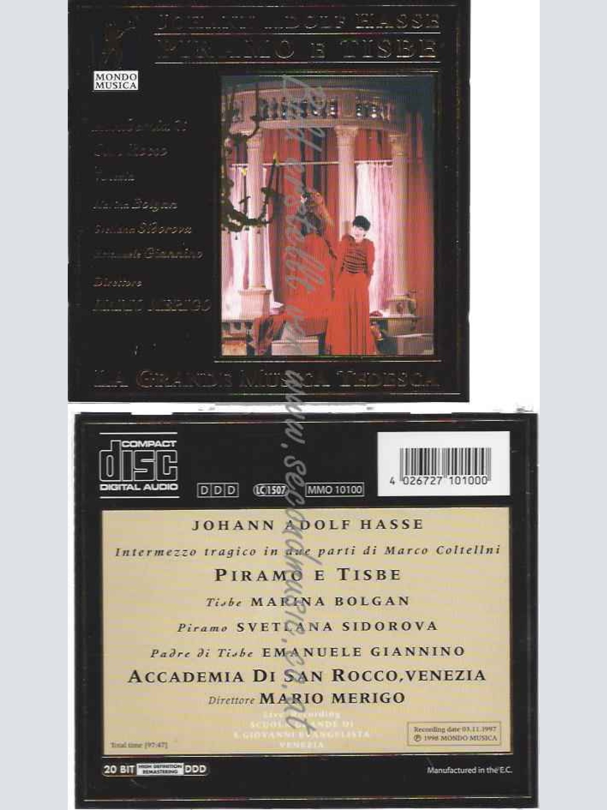 CD--MARINA BOLGAN, (AUFNAHME LIVE SCUOLA GRANDE DI S. G. EVANGELISTA 03.11.1997)