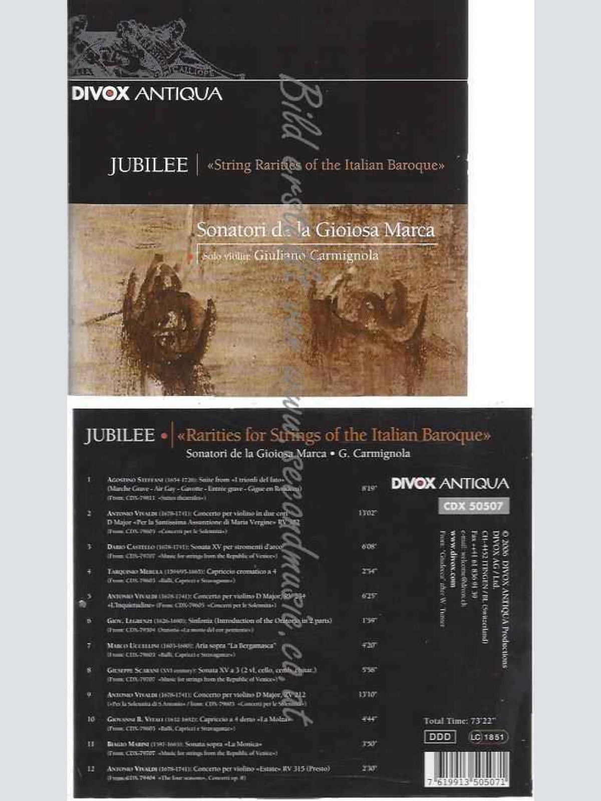 CD--  SONATORI DE LA GIOIOSA MARCA, RARITÄTEN ITAL. BAROCK