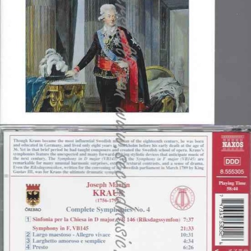 CD--JOSEPH MARTIN KRAUS, PETTER SUNDKVIST, ET AL.--COMPLETE SYMPHONIES, VOL. 4