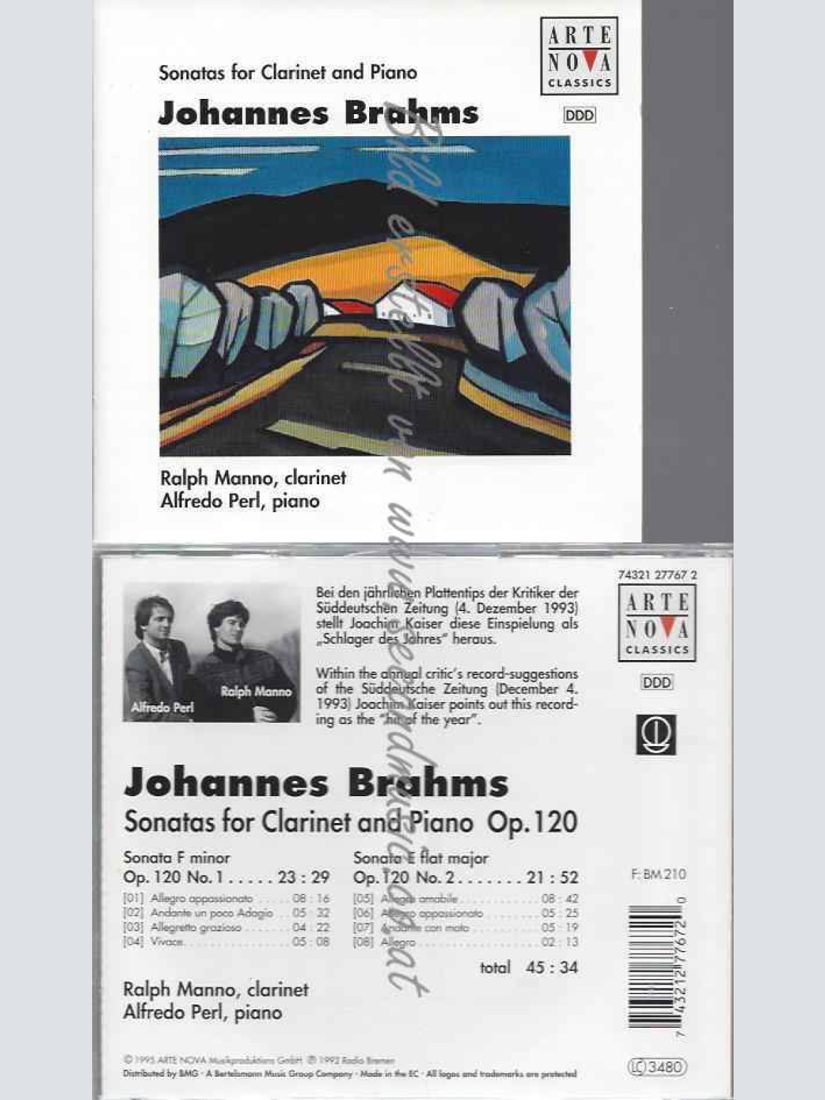 CD--PERL,ALFREDO UND BRAHMS,J.--SONATAS FOR CLARINET AND PIANO