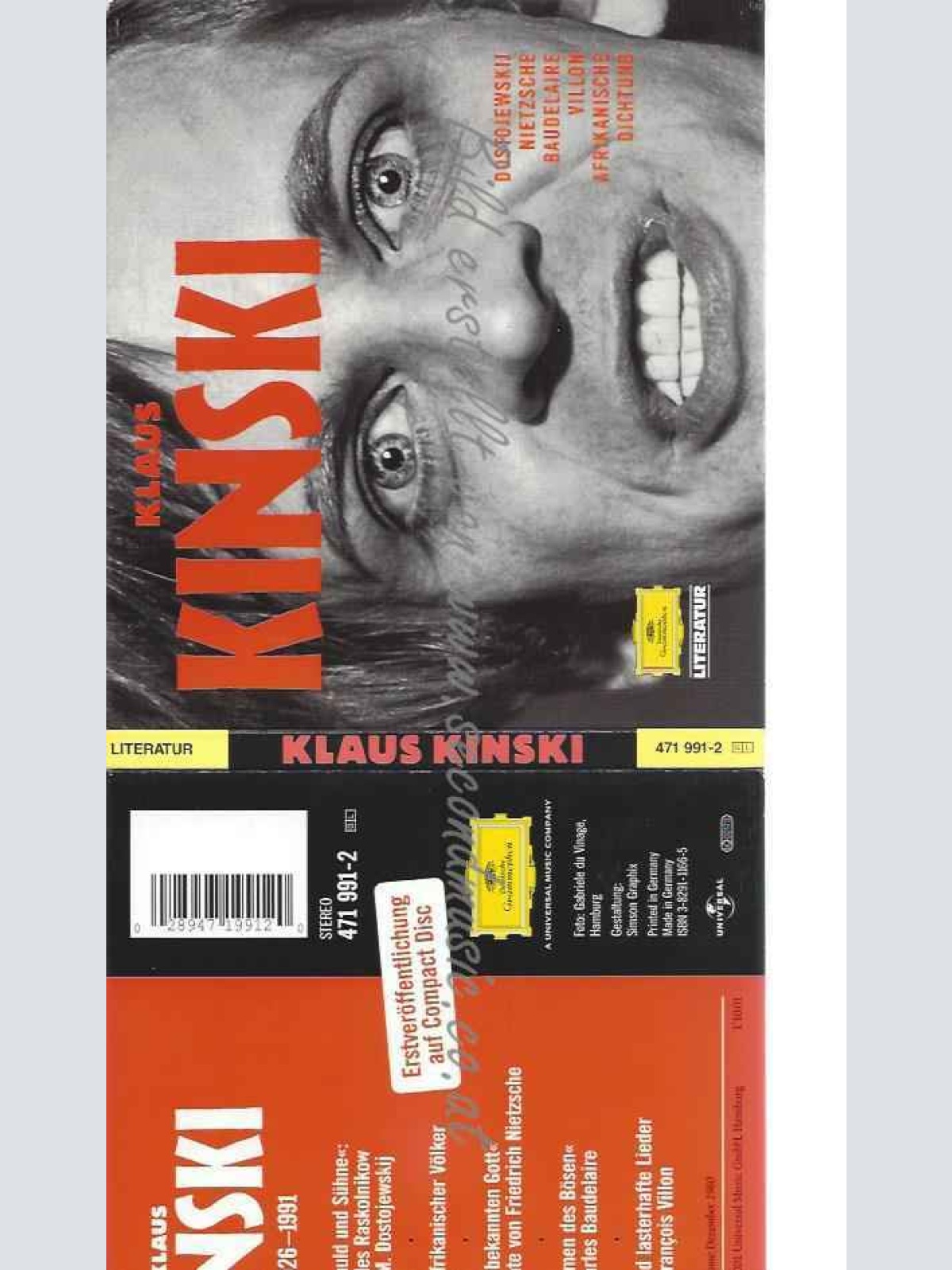 CD--KLAUS KINSKI, FJODOR M. DOSTOJEWSKIJ -KLAUS KINSKI SPRICHT