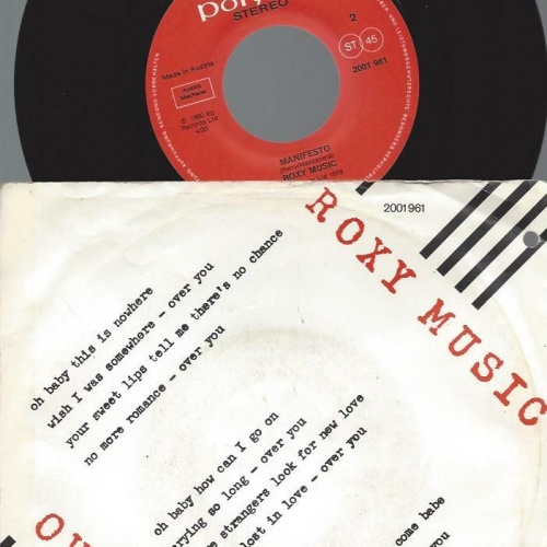 7"   Roxy Music – Over You / Austro Mechana
