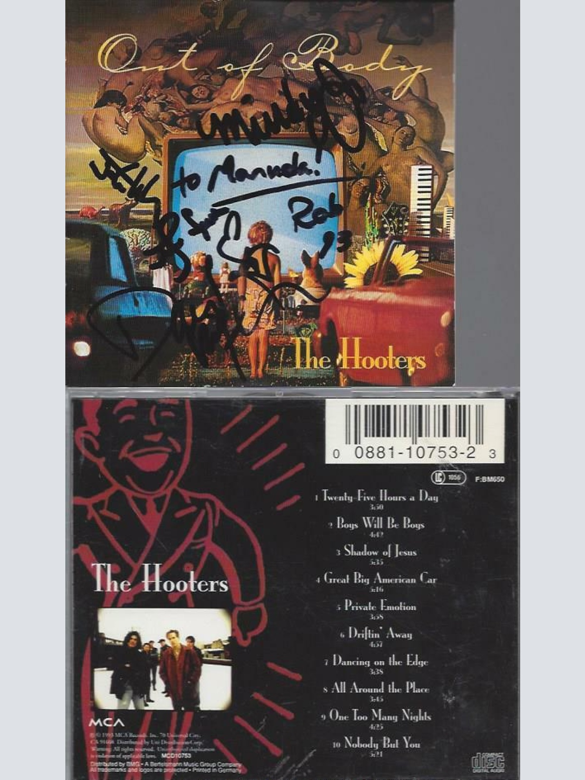 CD--  The Hooters – Out Of Body    // Signed