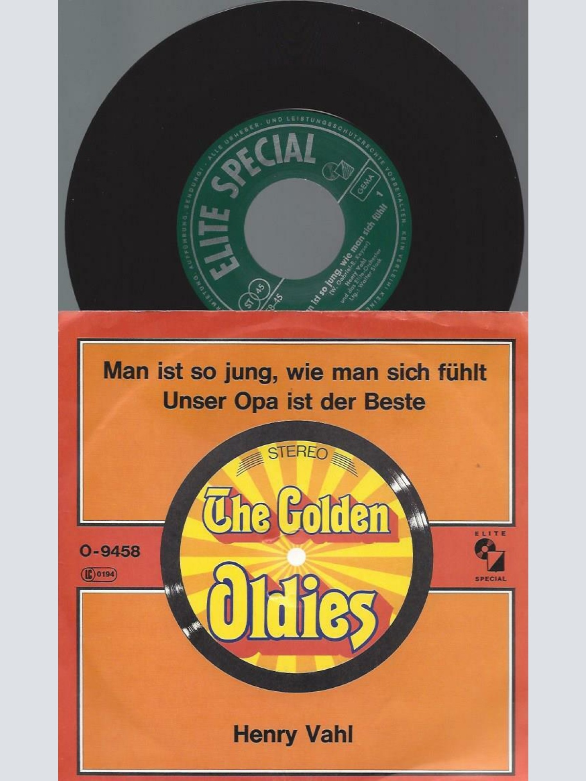 7" Henry Vahl – Man Ist So Jung, Wie Man Sich Fühlt