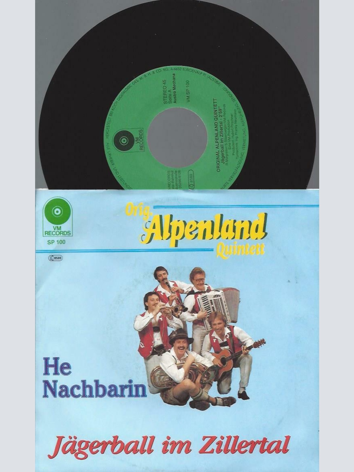 7" Orig. Alpenland Quintett – Jägerball Im Zillertal   // NM