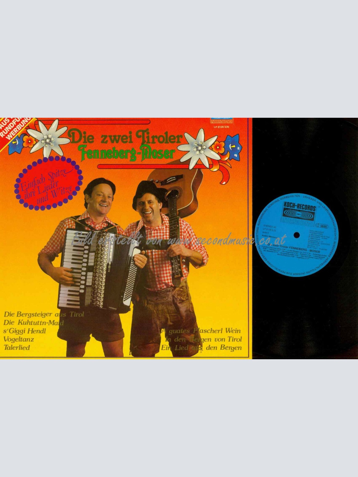 LP-Die Zwei Tiroler Fenneberg - Moser Einfach Spitze Ihre Lieder Und Witze / Blu