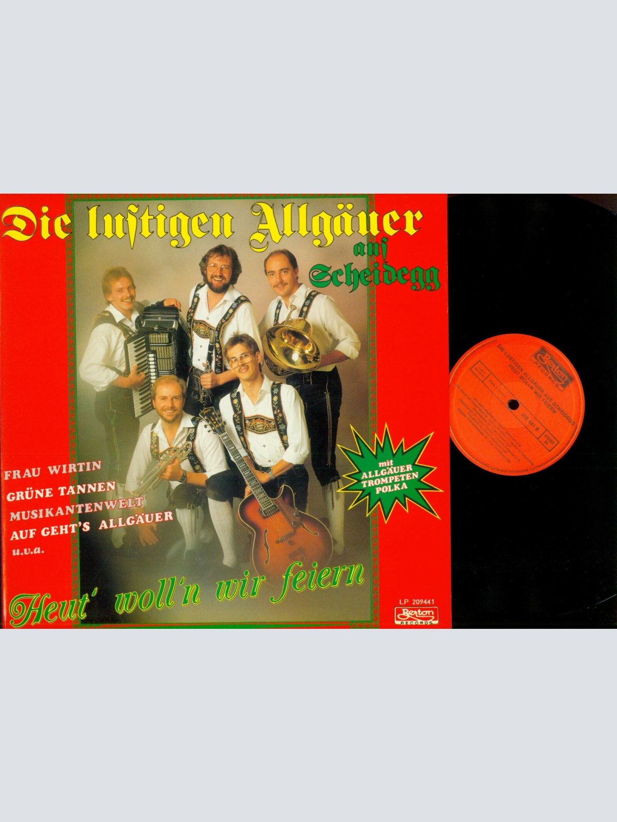 LP- Die Lustigen Allgäuer Aus Scheidegg – Heut' Woll'n Wir Feiern // NM