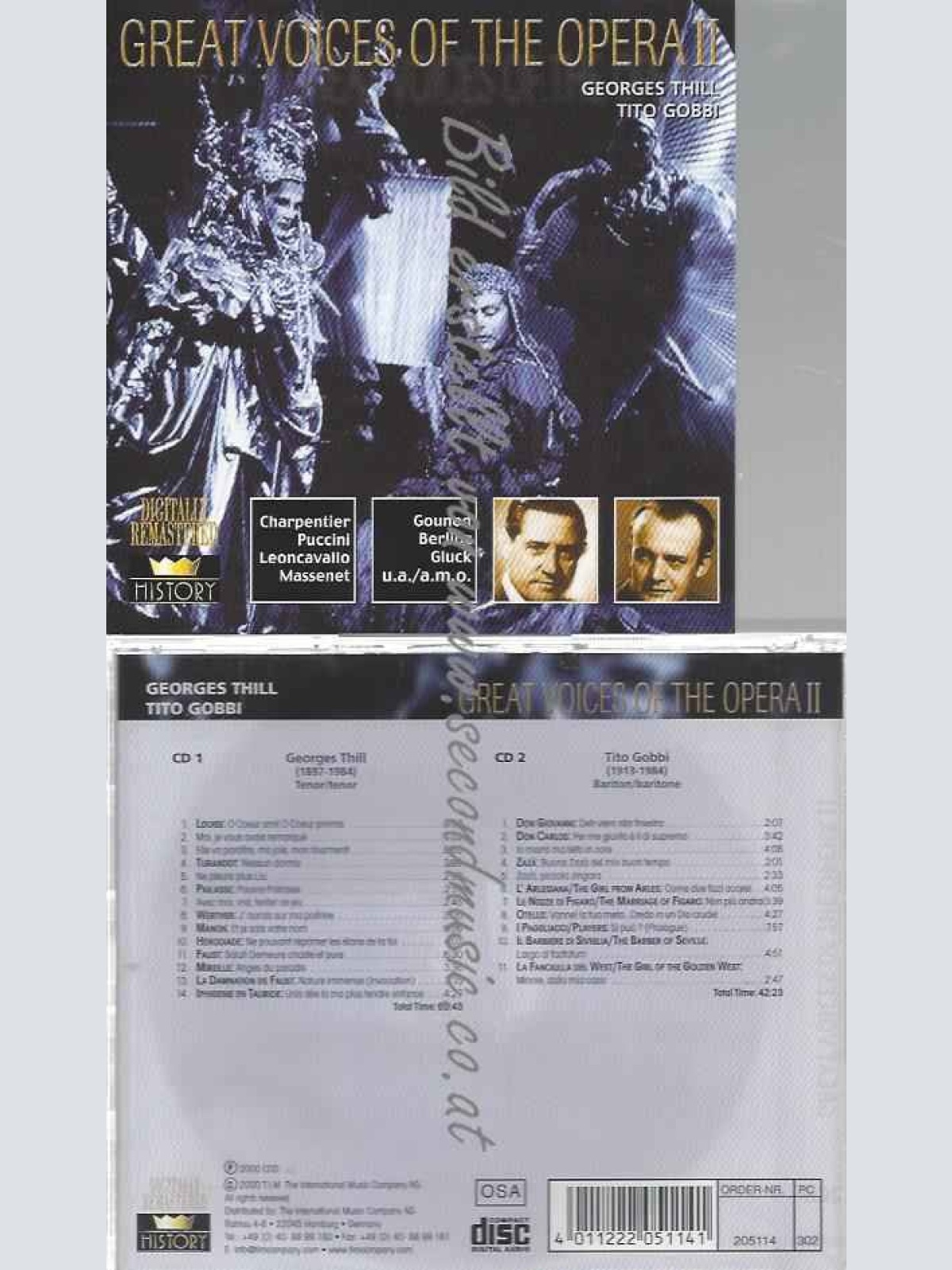 CD--GEORGES THILL UND TITO GOBBI--GREAT VOICES OF THE OPERA II