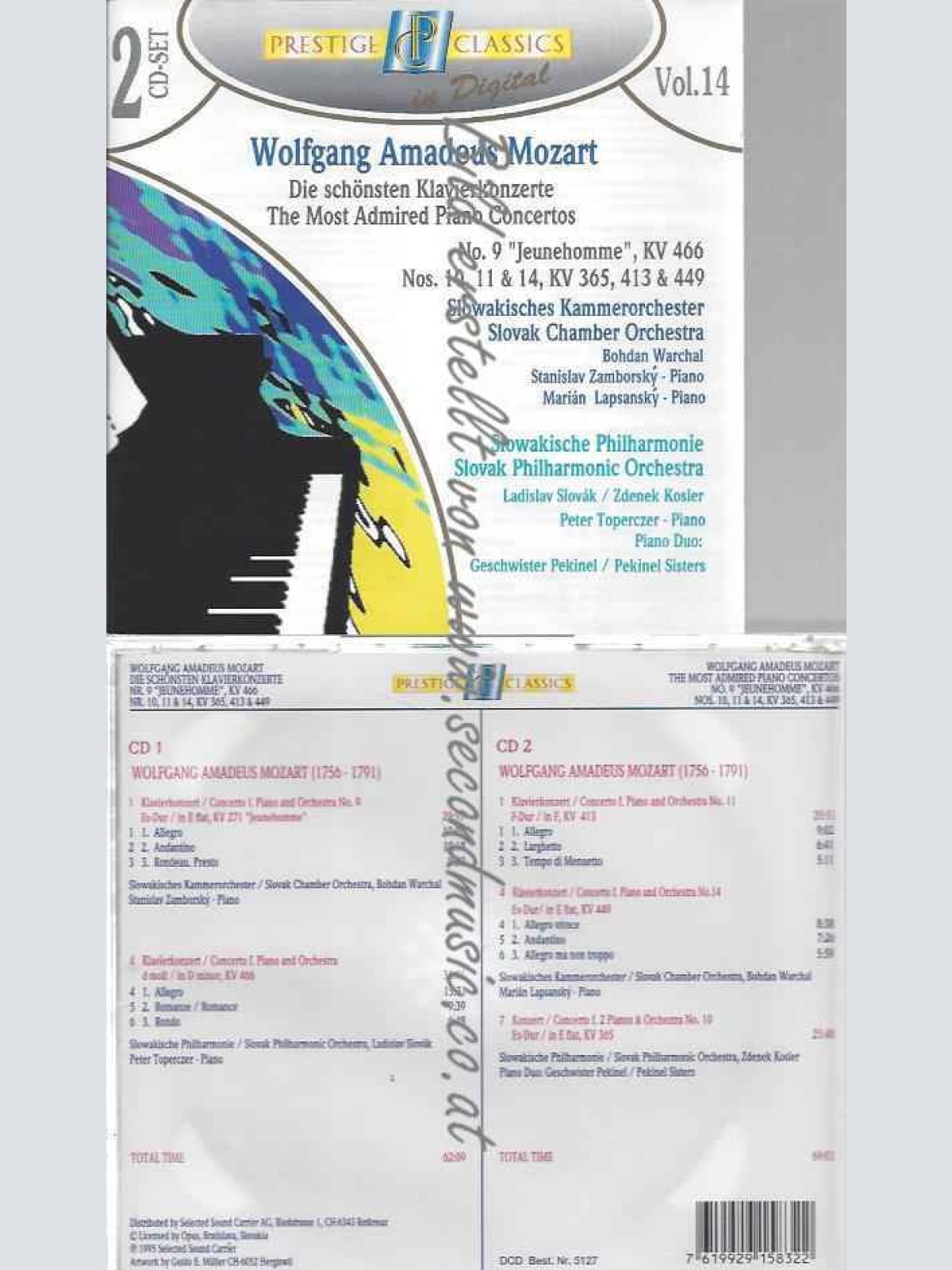 CD-- Wolfgang Amadeus Mozart - Die schönsten Klavierkonzerte