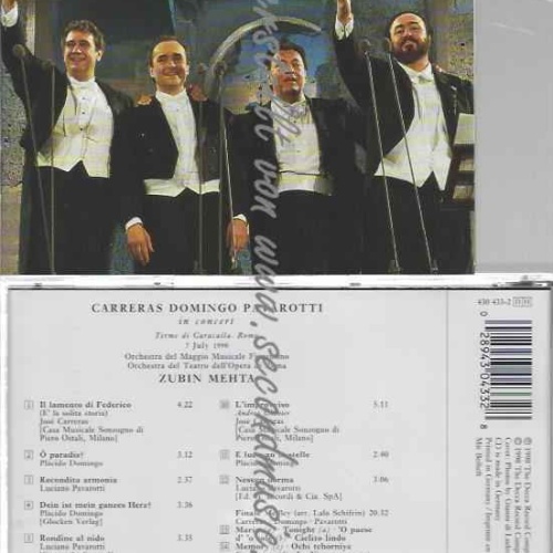 CD--JOSÉ CARRERAS, PLÁCIDO DOMINGO --CARRERAS, DOMINGO, PAVAROTTI IN CONCERT