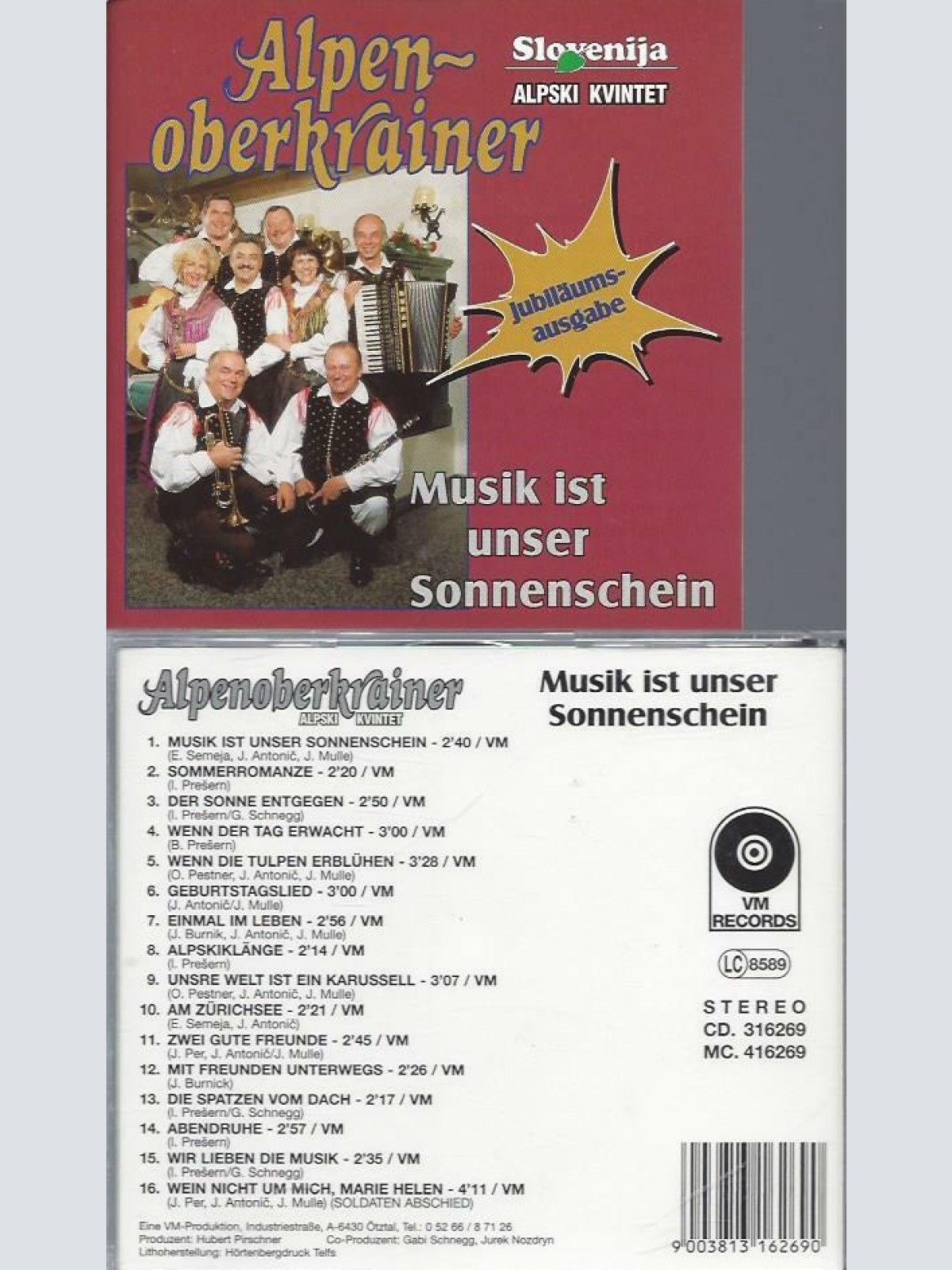CD--  Alpenoberkrainer Musik ist unser Sonnenschein