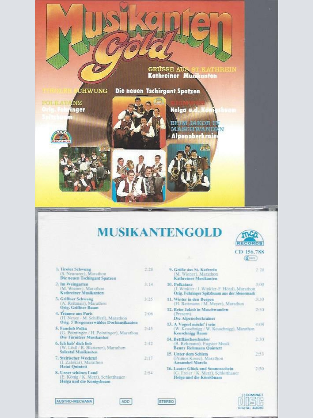 CD--Musikantengold --Kathreiner Musikanten --Alpenoberkrainer