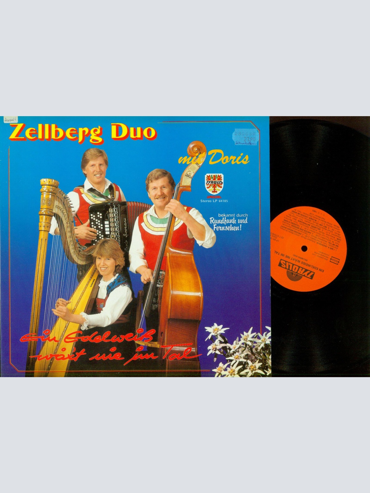 LP--Zellberg Duo Mit Doris – Ein Edelweiss Waxt Nie Im Tal // NM