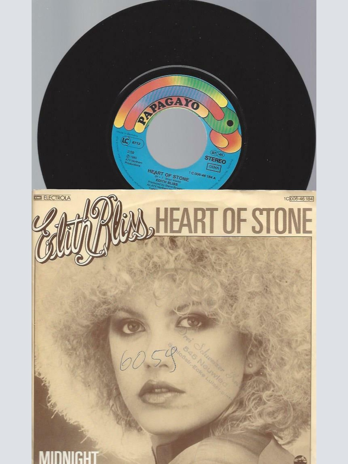 7" Edith Bliss – Heart Of Stone
