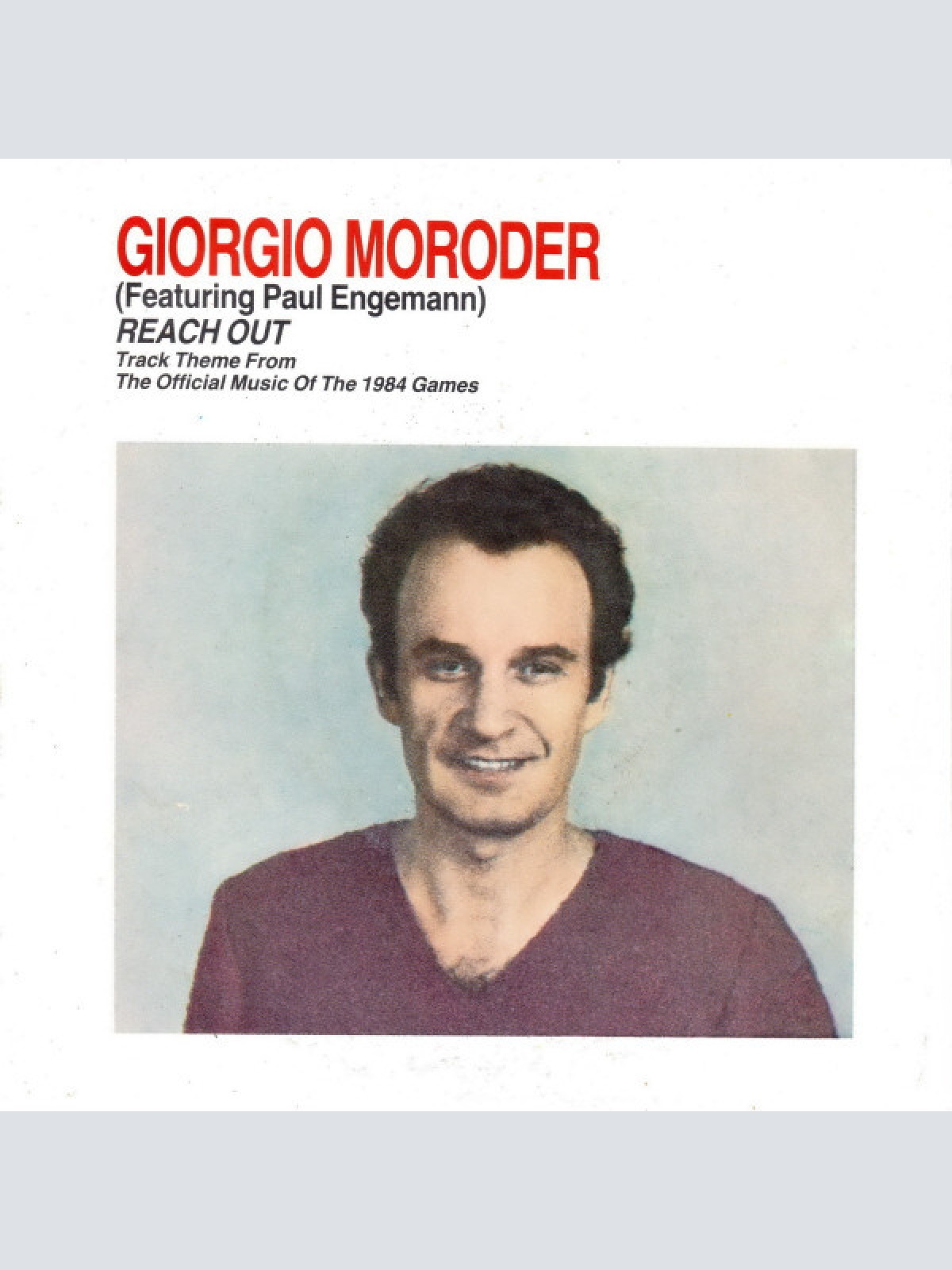 7", Single Giorgio Moroder Featuring Paul Engemann - Reach Out