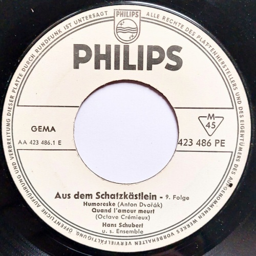 7", Single, Mono, Promo Hans Schubert Und Sein Ensemble - Aus Dem Schatzkästl...