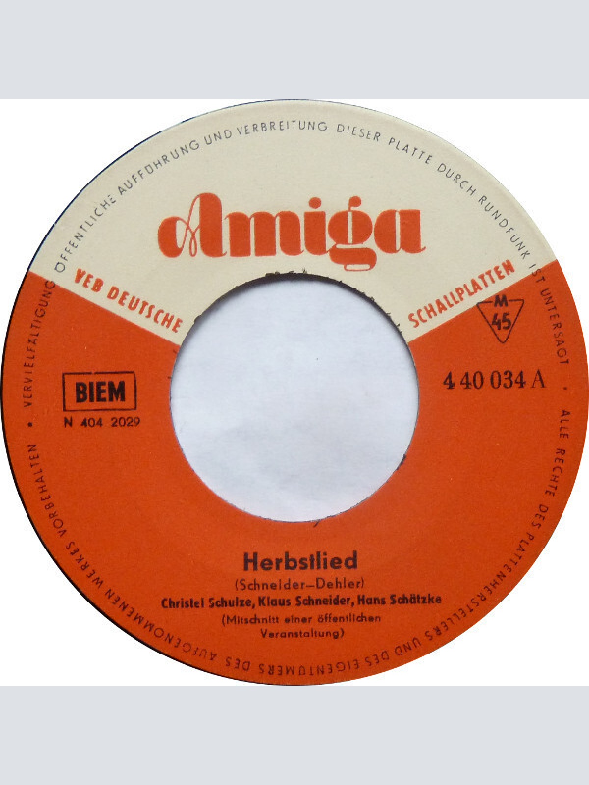 7", Single, Mono Christel Schulze, Klaus Schneider (2), Hans Schätzke - Herbs...