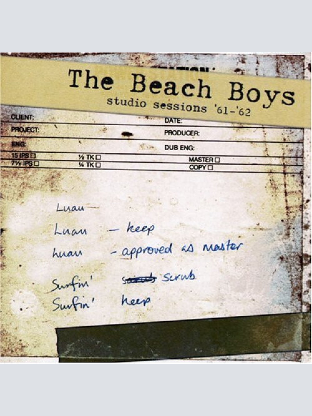 CD, Comp The Beach Boys - Studio Sessions '61-'62