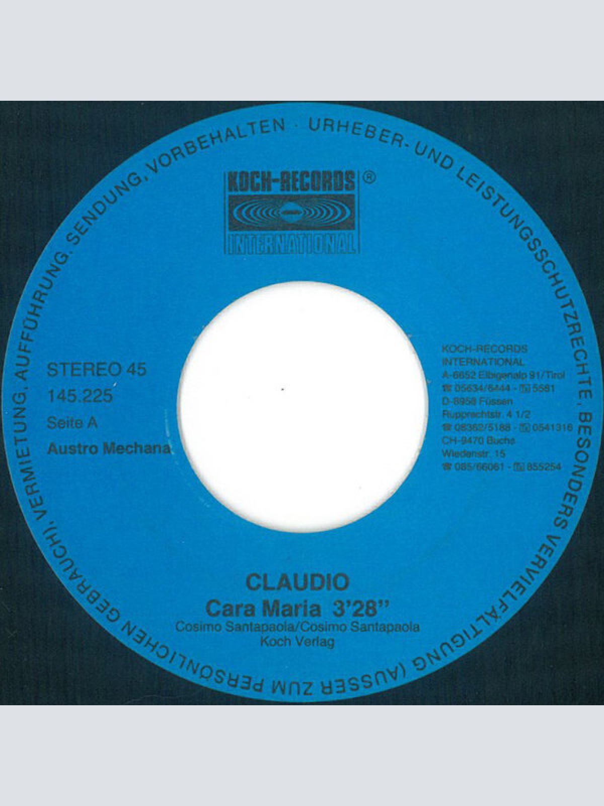 7" Claudio (42) - Cara Maria