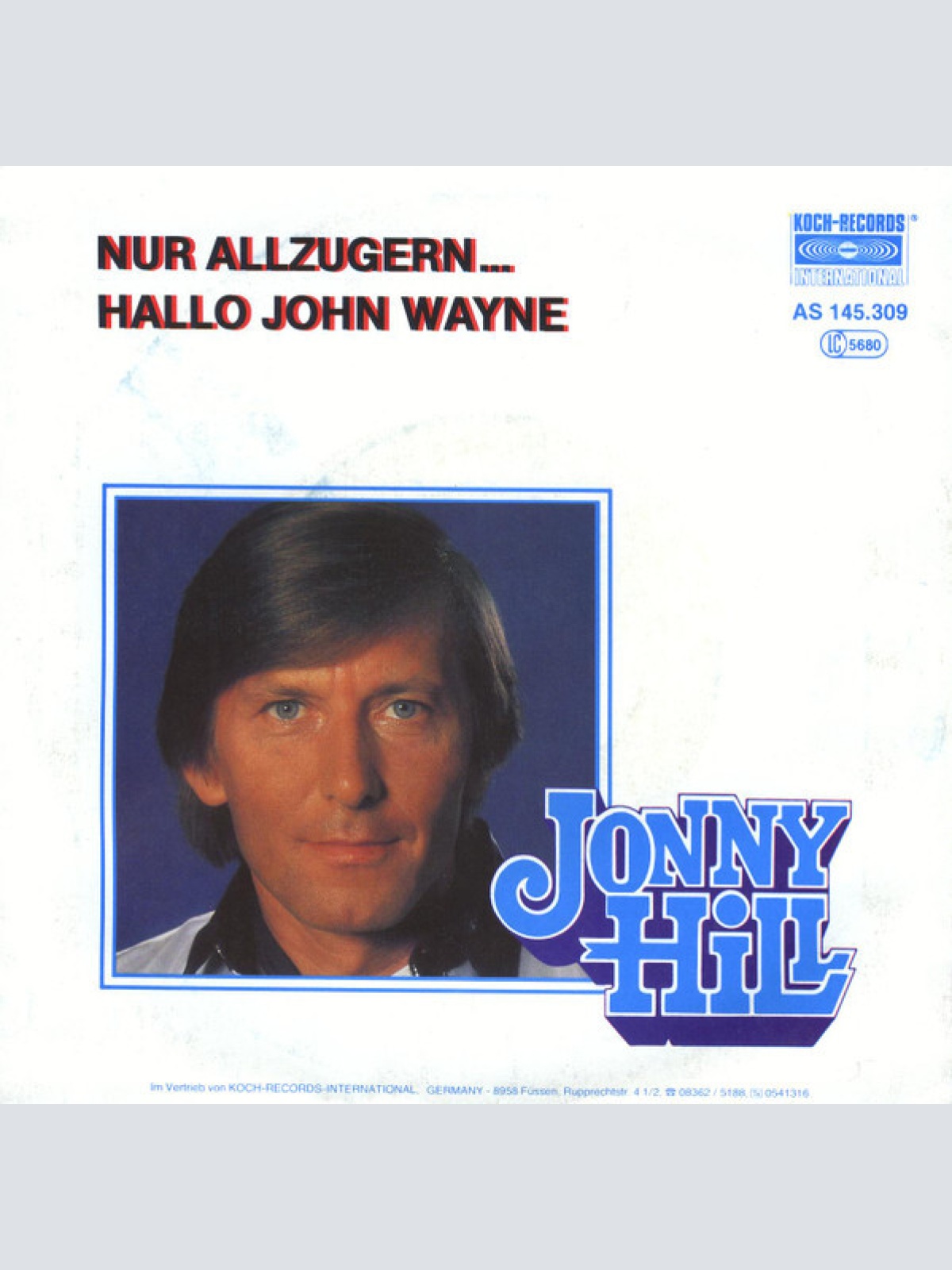 7", Single Jonny Hill - Nur Allzugern