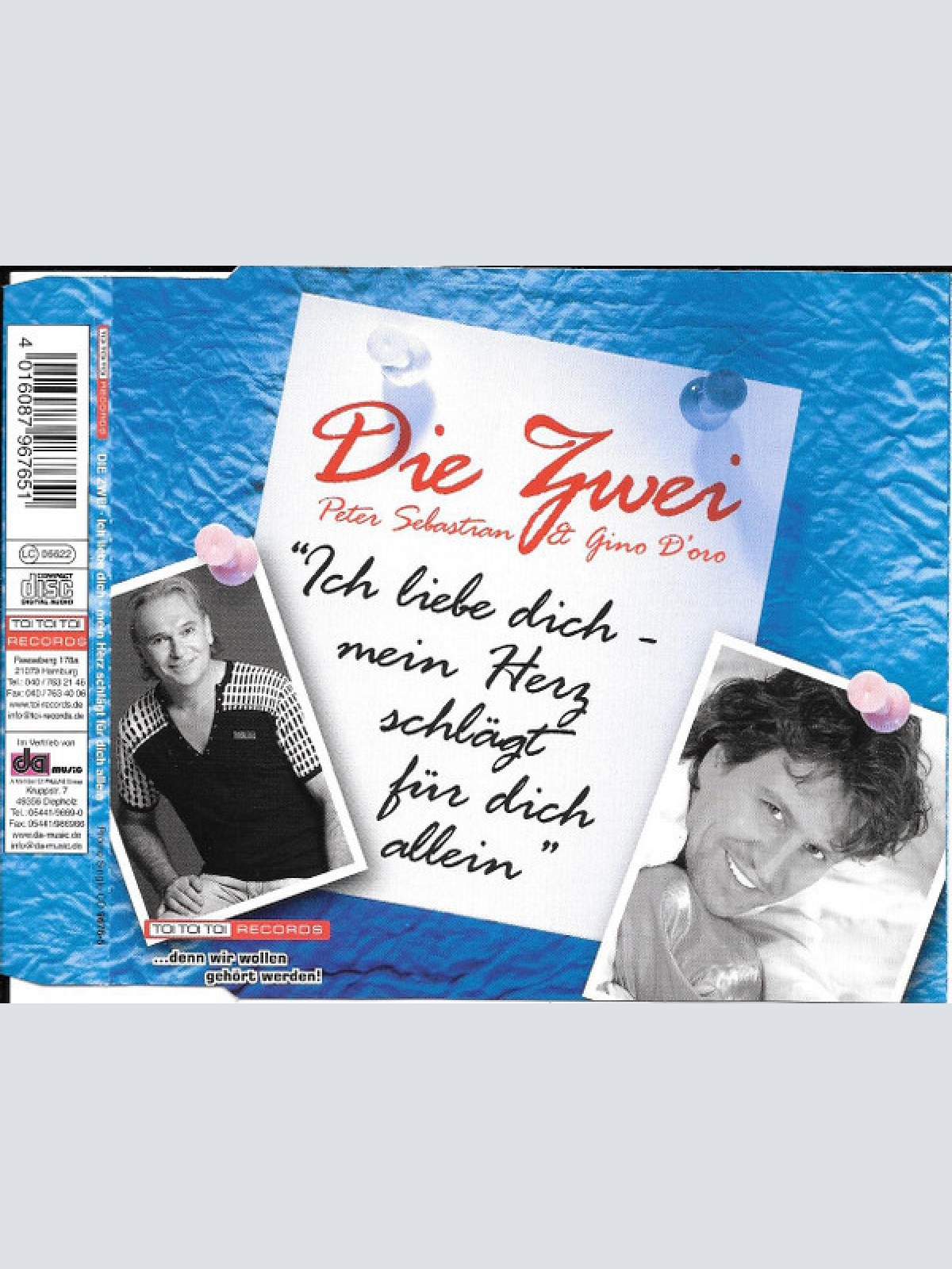 CD, Single Die Zwei (3) - Ich Liebe Dich, Mein Herz Schlägt Für Dich Allein