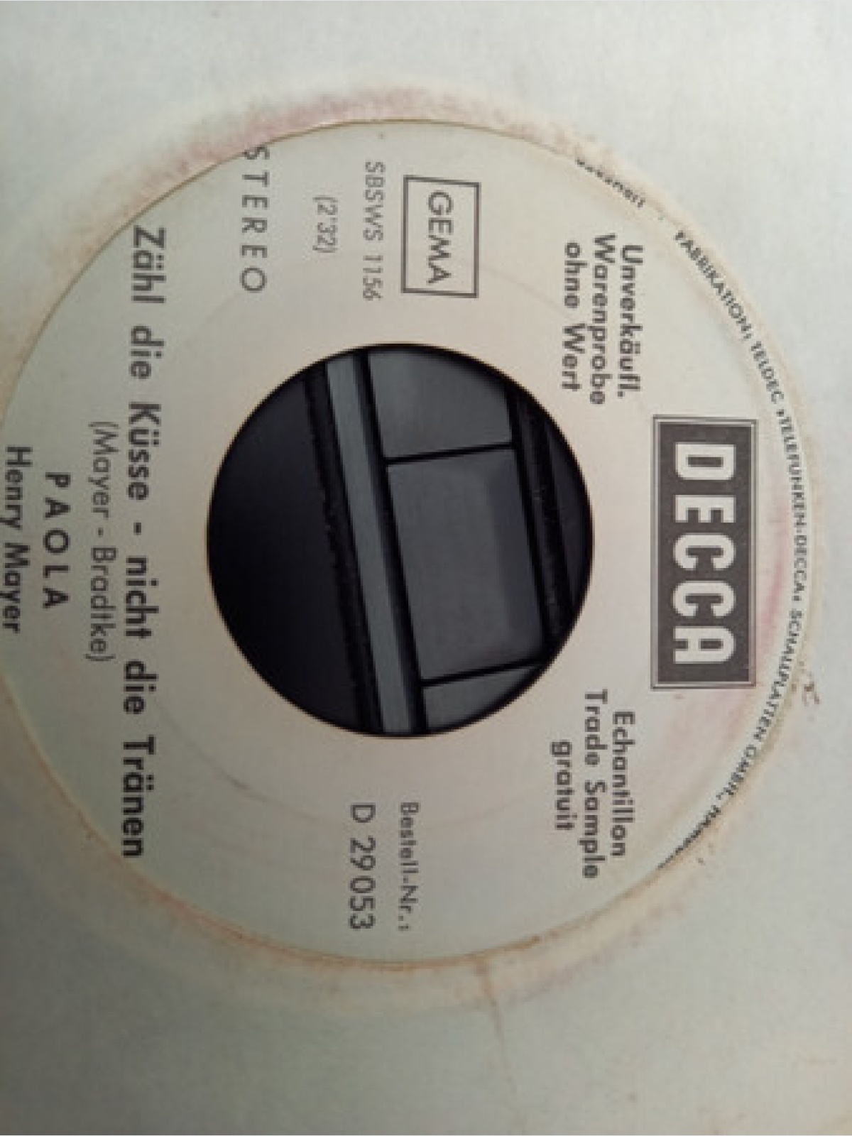 7", Single, Promo Paola (2) - Für Uns Beide