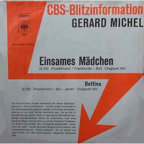 7", Single, Promo Gerard Michel - Einsames Mädchen